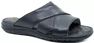 Lusco Sandals Mens Open Toe Full Leather Comfort Indoor And Outdoor Sliders T2 • £28.99