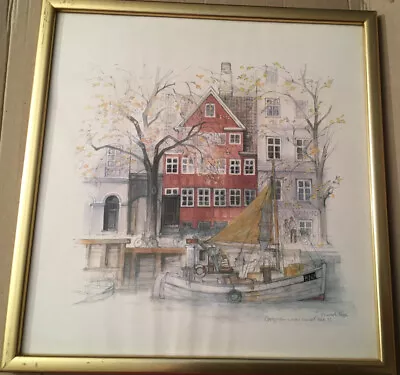 £35 • Buy Vintage F/G Mads Stage Print, Overgaden 1972 Copenhagen Stenders Forlag