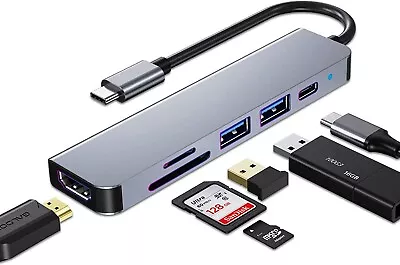 USB C HUB Multiport USB C Adapter For Macbook Pro & Air Accessories 6 In 1 Don • £14.99