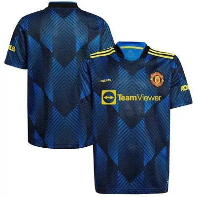 Adidas Manchester United Soccer Jersey 21/22 Blue Men's Size Medium • $39.99