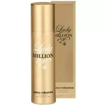 Paco Rabanne Lady Million 150ml Deodorant Natural Spray - New & Boxed - Free P&p • £32.89