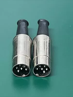 SWITCHCRAFT 12BL6M 6-Pin Straight DIN Male Connector (LOT OF 2) • $14.95