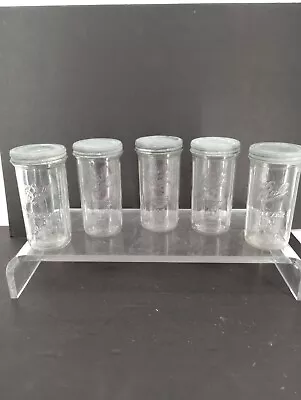 Five Vintage Ball 22 Oz. Freezer Jars With Plain Zink Tops Beautiful Condition  • $80