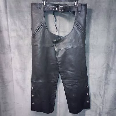 Custom Bilt Leather Motorcycle Chaps Size XL • $65