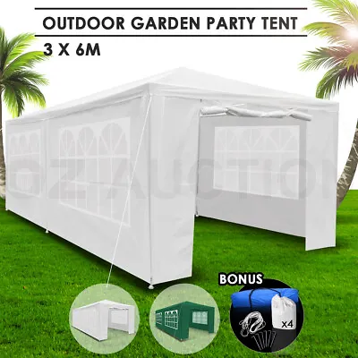 $159.95 • Buy 3x6m Gazebo Waterproof Party Tent Outdoor Garden Wedding Camping Marquee White
