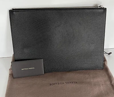 NWT $720 Bottega Veneta Marco Polo Black Leather Large Pouch 578213 • $382.49