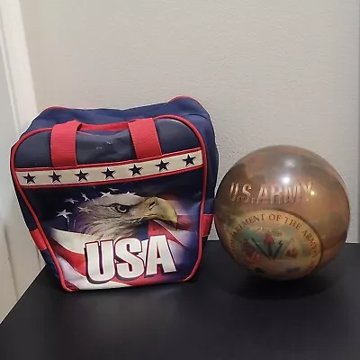 United States Army Bowling Ball 15 Lbs. VIZ-A-BALL RS47276 With USA Bag • $139