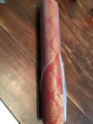 £21.75 • Buy Vintage Red Tan Indian  Moroccan Wallpaper Red Gold New