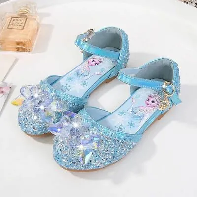 £6.99 • Buy Kids Girls Sandals Froze22 Princess Elsa Fancy Dress Up Party Sequin ELSA Shoes