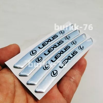 $12 • Buy 4 Pcs Metal Silver Badge 9cm Wheel Rim Decals Racing Stickers For Lexus Emblem