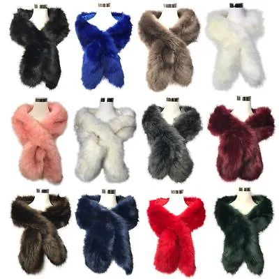 £16.99 • Buy Women Ladies Winter Faux Fur Scarf Neck Warmer Wrap Collar Shawl Stole Long
