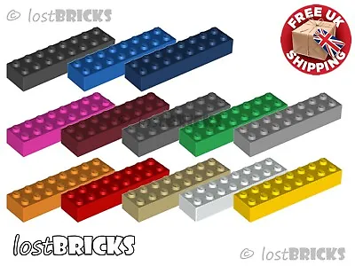 LEGO - Part 3007 - Pack Of 3 X NEW LEGO Bricks 2x8 + SELECT COLOUR +FREE POSTAGE • £1.99