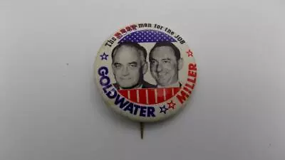 Goldwater Miller  Best Men  Pinback Button 1-3/4  President Campaign 1964 NOS • $4.95