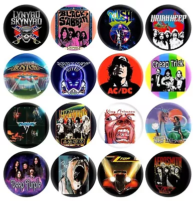 70's 80's Classic Rock Band Hard Rock Music Pinback Buttons Retro Pins 1  New • $9.99