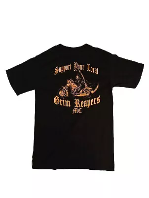  Support Your Local Grim Reapers Motorcycle Club Shirt Sm Black  Orange County • $25