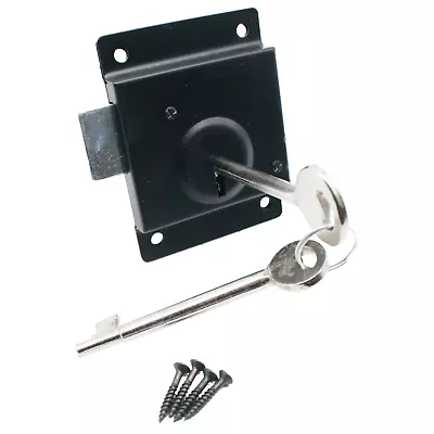 Press Lock Shed Gate British Pattern Face Fix Presslock Deadlock 1 KEY & SCREWS • £4.99