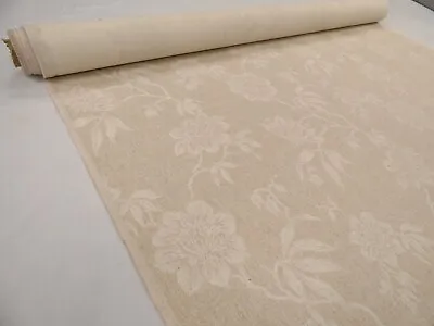 LAURA ASHLEY ASHINO NATURAL Floral Linen Blend Upholstery Fabric • £11.95