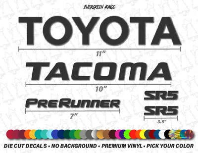TOYOTA TACOMA SR5 PRERUNNER DECAL KIT Vinyl Sticker Emblem Graphic PICK COLOR • $19.95
