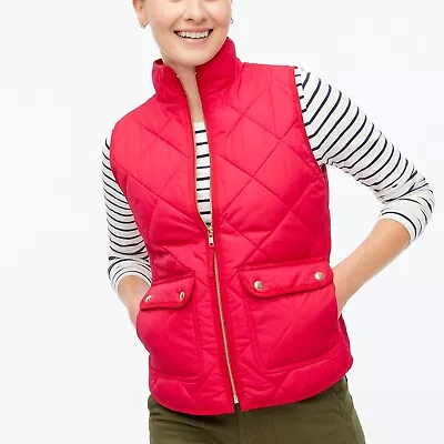 New! J Crew Sz XS M L Bright Hot Pink Quilted Puffer Vest  NWT • $40