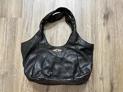 Vintage Elliott Lucca Pebbled Black Leather Shoulder Hobo Bag Purse Handbag • $34.99