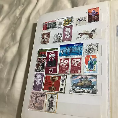 Old Stamp Album with Stamp Contains A Collection Of Old Stamps Vintage Stamps  • $110