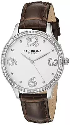 Stuhrling 560.01 Chic 560 01 Vogue Crystal Accented Quartz Leather Womens Watch • $84.99