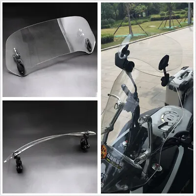 Motorcycle Risen Adjustable Acrylic Windscreen Windshield Spoiler Air Deflector • $34.70