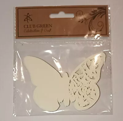 £1.99 • Buy Ivory Butterfly Place Cards Name Cards Glass Marker Birthday Wedding X10