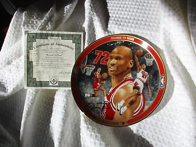 Michael Jordan Bradford Exchange Return To Greatness Plate Record 72 Wins #4684K • $9.95