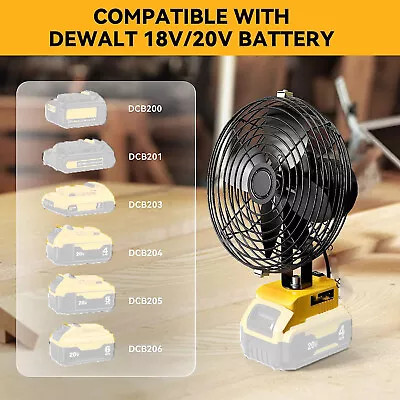 Jobsite Fan For Dewalt 20V Li-ion Battery Cordless Heavy-Duty Steel Camping Fan • $34.49