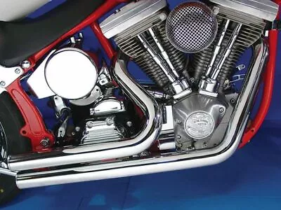 Radii Short Stuff Style Drag Exhaust Pipes Set 2 1/4  Heatshields Harley Softail • $259.95