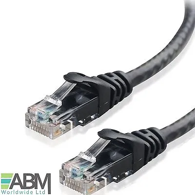 £3.95 • Buy 5m Network Ethernet Cable RJ45 Cat5e Black External Outdoor LAN PC Router Modem