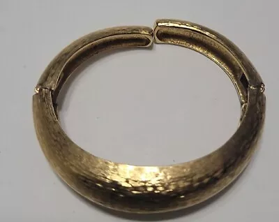  MONET Textured Gold Tone Cuff Bracelet  Design Signed Vintage Jewelry • $32.96