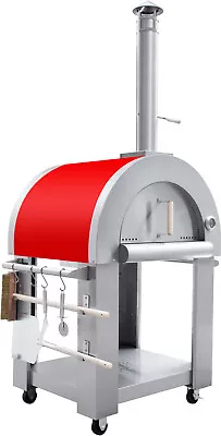 Outdoor Stainless Artisan Wood Fired Charcoal Pizza Bread Oven BBQ Grill  RED • $1899