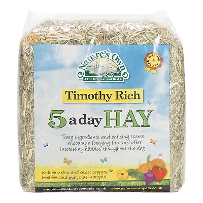 £6.95 • Buy Timothy Rich 5 A Day Animal Pet Hay With Added Pumpkin, Sweet Peppers & Beetroot
