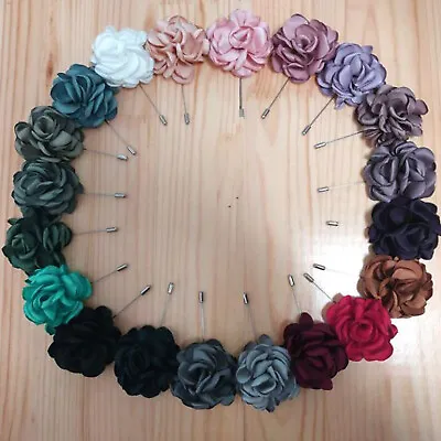 £3.59 • Buy Large Peony Flower  Boutonniere Stick Brooch Pin  For Wedding 24Col #12