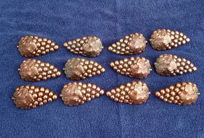 VINTAGE AJAX DRAWER HANDLES DRAWER PULLS GRAPES MADE In USA COPPER LOT Of 12 • $30