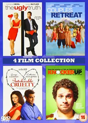 4 Film Collection: Ugly Truth/Couples Retreat/Intolerable Crulety/Knocked Up DVD • £3.85