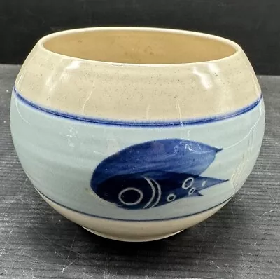 Vintage Holkham Pottery Fish Design Pot Vase 3 1/2” Norfolk England • $24.99