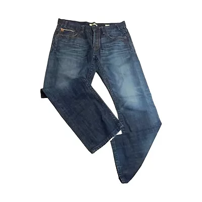 MEK DNM Denim Sparta Straight Leg Jeans Mens 34 X 32  Dark Blue Button Fly NICE • $39.99