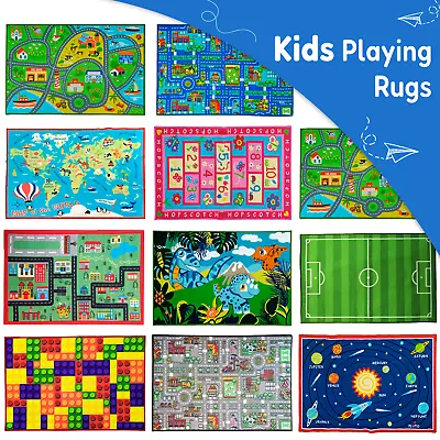 Kids Rugs Children Baby Crawling Educational Play Mats Soft Game Nursery Carpets • £14.71
