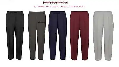 Womens Trousers Ladies Half Elasticated Stretch Waist Work Office Pockets Pants • £7.49