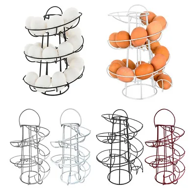 Modern Spiral Egg Skelter Holder Wire Rack Up To 24 Eggs Free Standing • £14.10