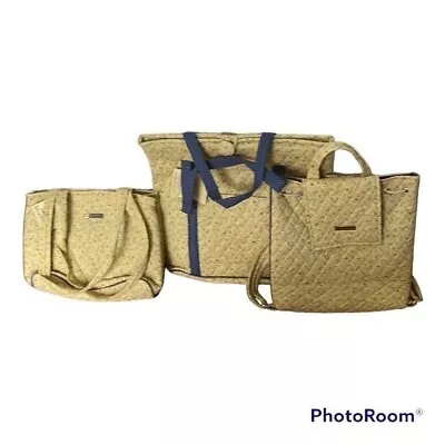 Maggie Brown Quilted Travel Set: Backpack Purse Medium Tote & Large Tote NWT • $45