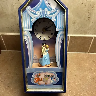 $49.95 • Buy Vintage Disney Animated Cinderella & Prince Tower Clock Plays”So This Is Love”
