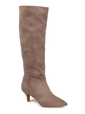 JOURNEE COLLECTION Womens Beige Cushioned Vellia Pointed Toe Heeled Boots 6 M • $43.84