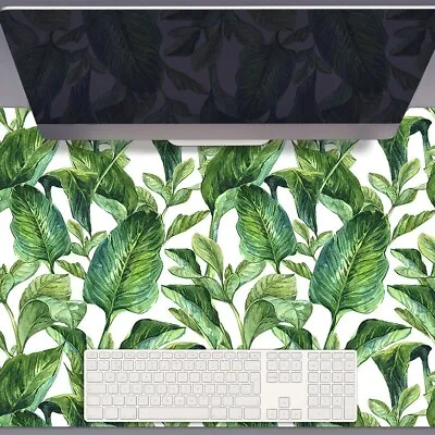 £29.95 • Buy Desk Mat Top Large Pad Protector Computer Mouse Office 90x45 Tropical Leaves