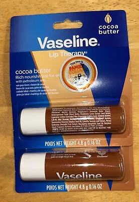 Vaseline Cocoa Butter Lip Therapy Balm 4.8g 0.16 Oz New Pack Of 2 • $9.99