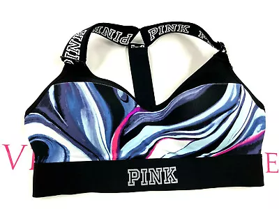 Victoria's Secret Pink Ultimate T-Back Push-Up Sports Bra Multi-color Swirl NWT • $24.95