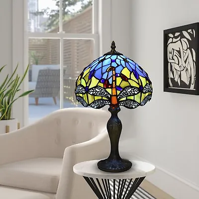 £69.99 • Buy Tiffany Style Table Lamp Stained Glass Handcrafted Bedside Light Desk Lamps UK.